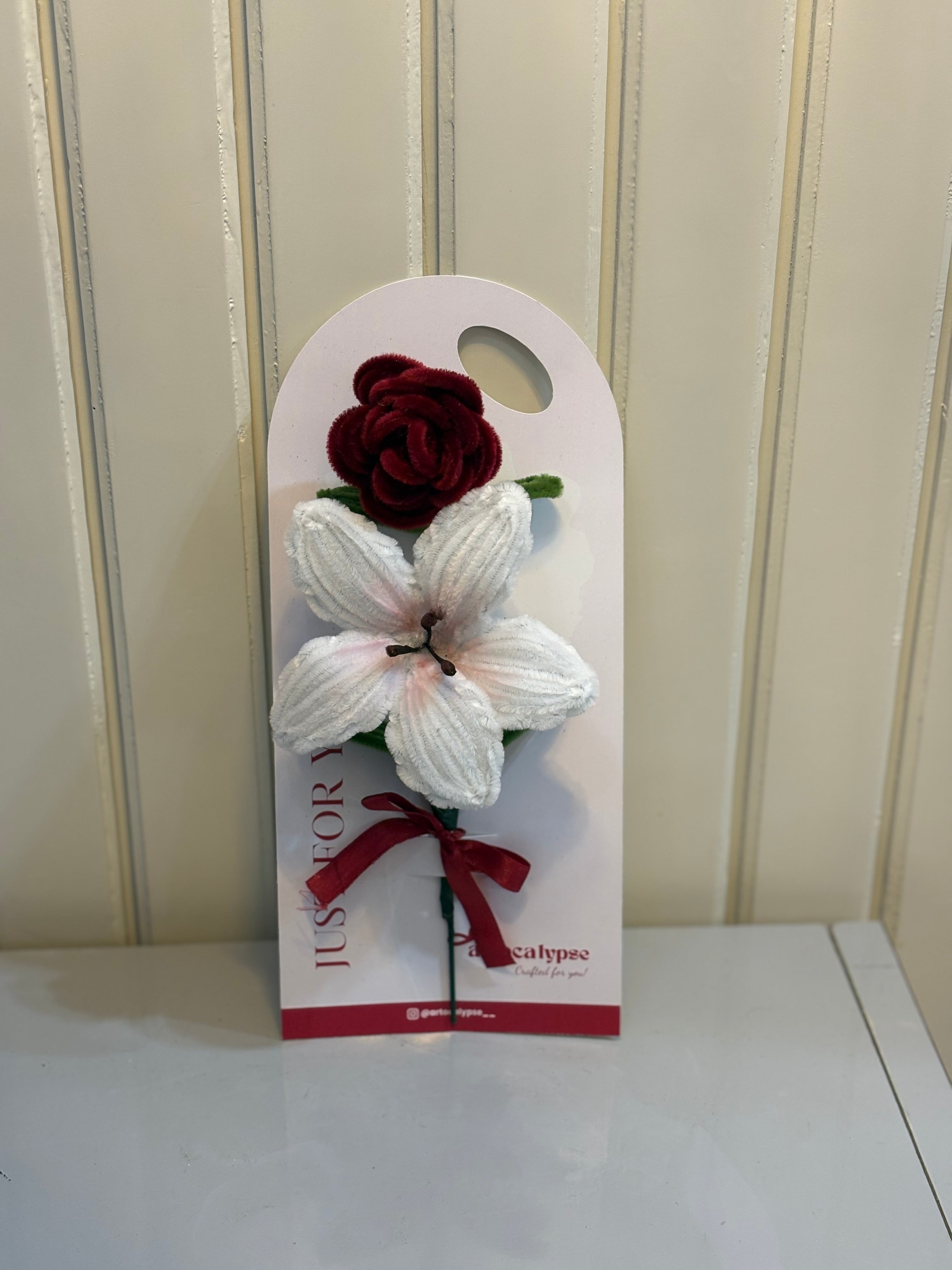 Lily rose flower card