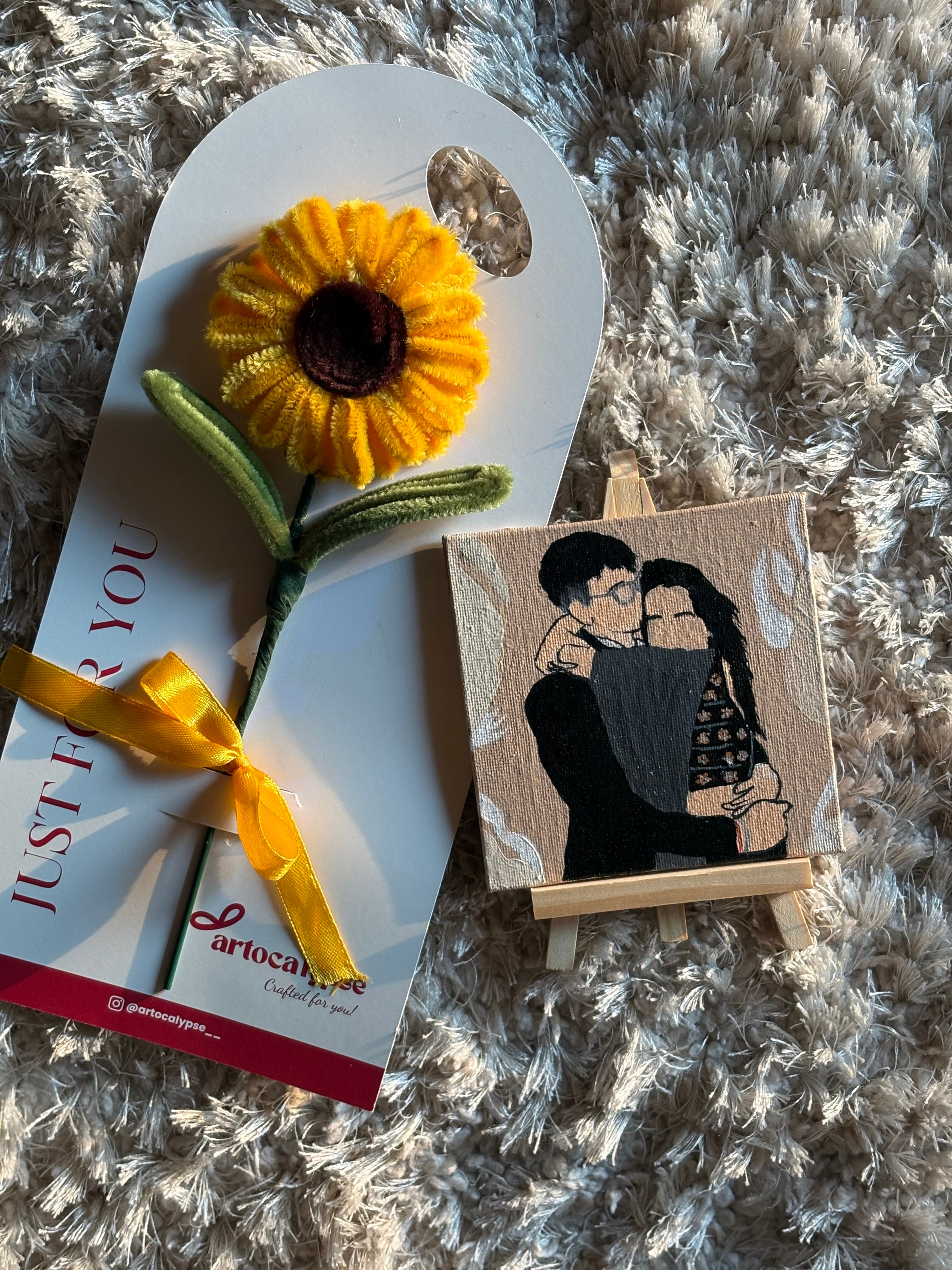 Sunflower card with painting