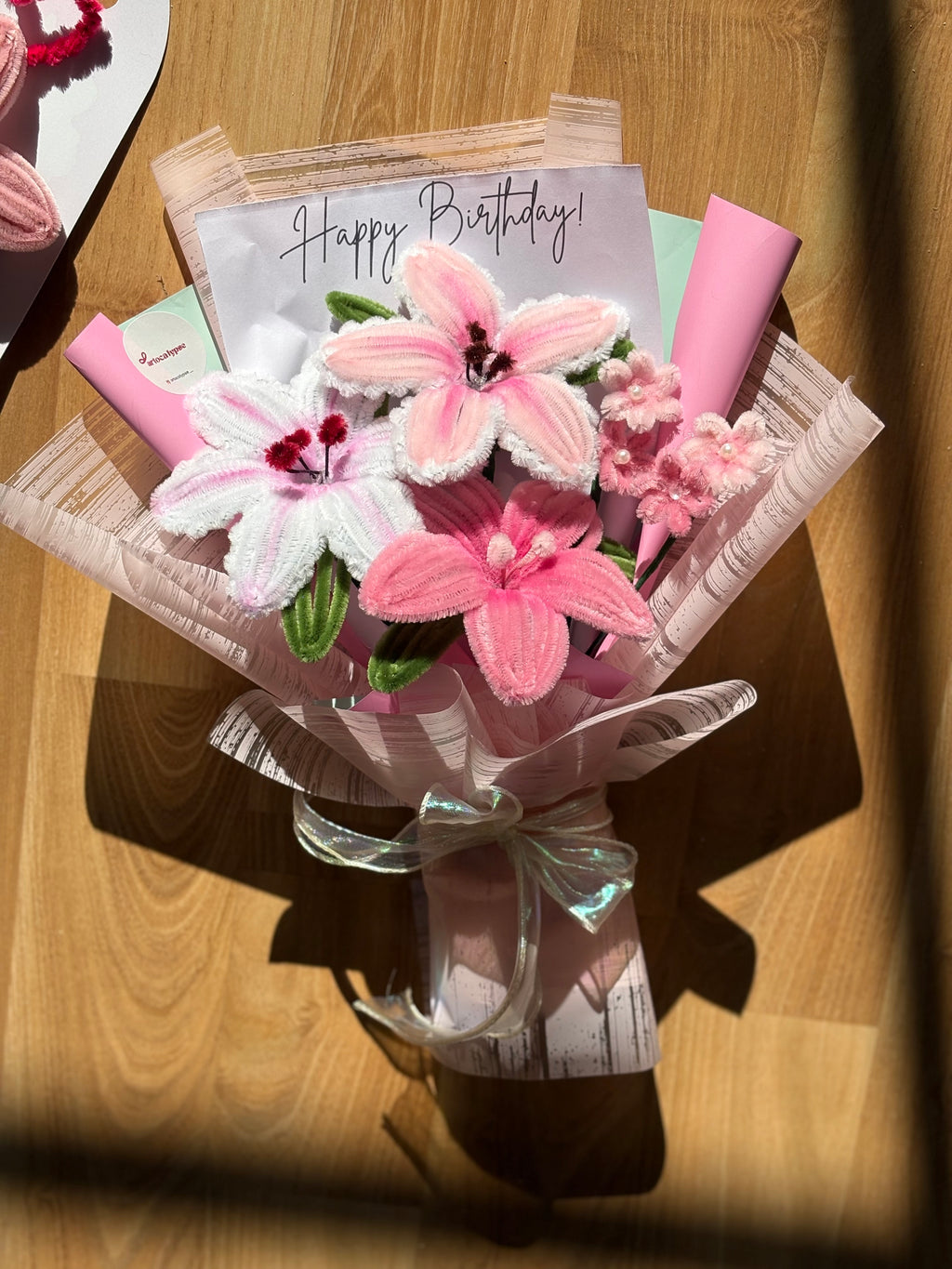 Blushing lilies bouquet